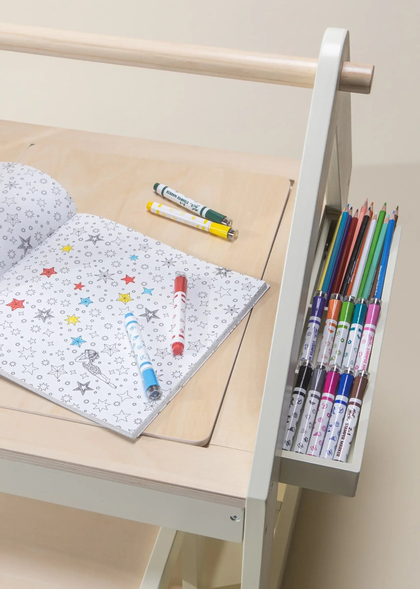 Multifunction Wooden Art & Sensory Table w/Stools