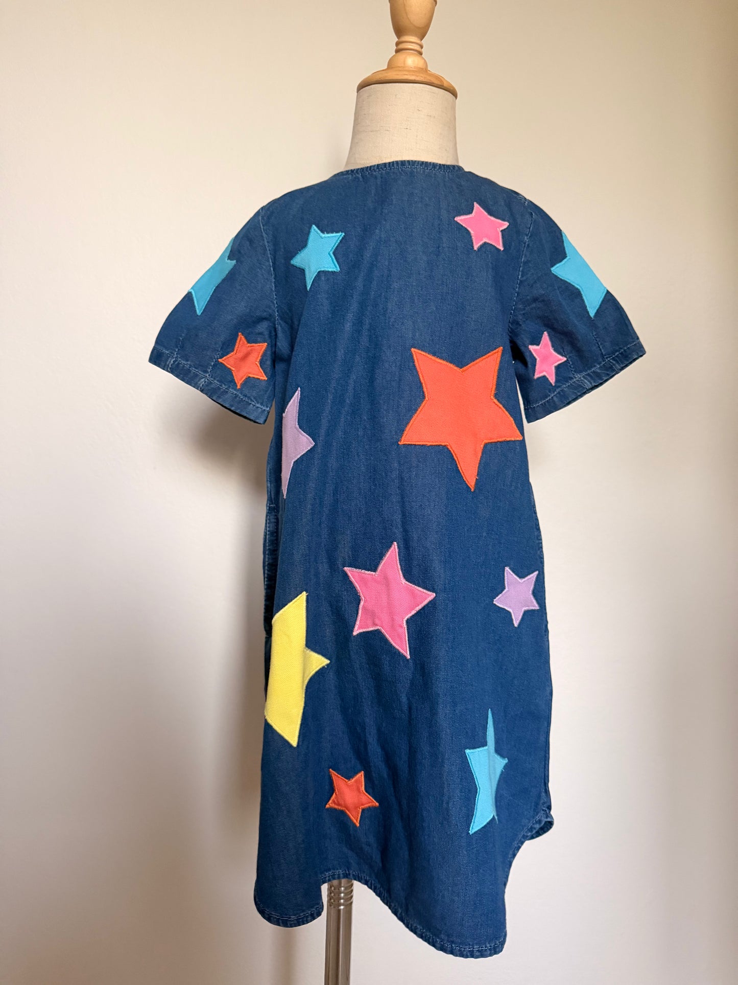 Rainbow Star Denim Dress