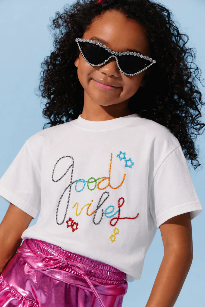 Beaded Good Vibes T Shirt (Pre Order)