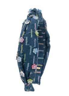Sequin Denim Knot Headband