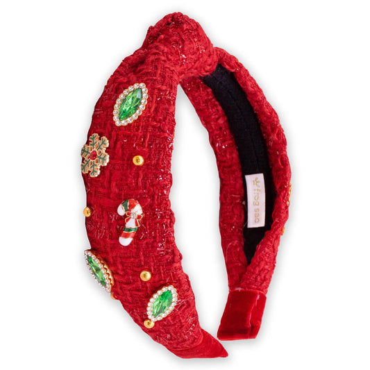 Embellished Knot Headband- Christmas