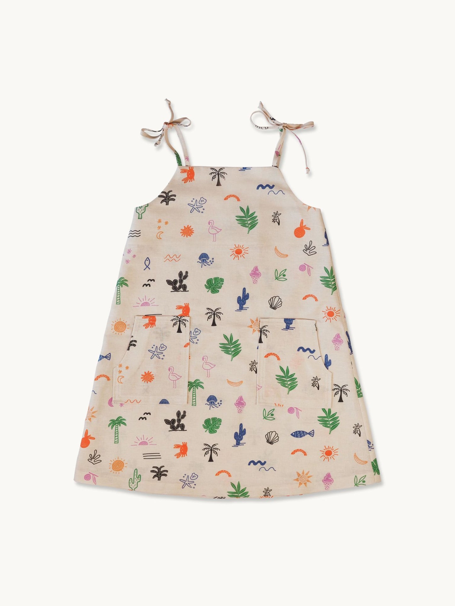 LINEN DRESS - SAFARI