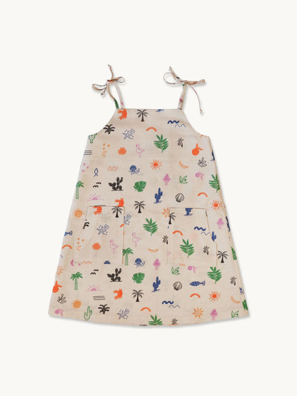 LINEN DRESS - SAFARI