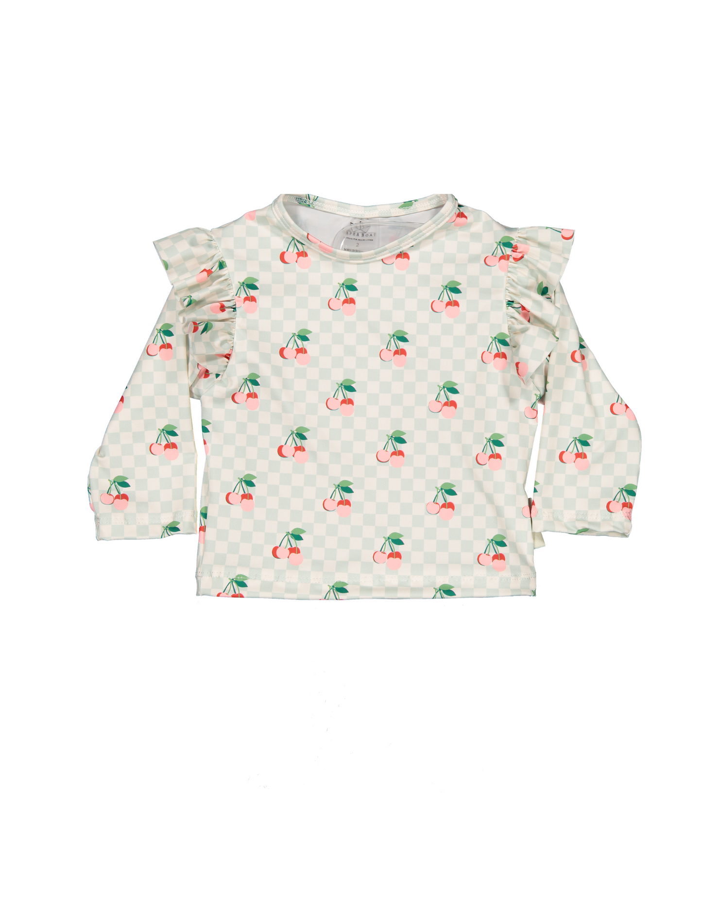 Cherries Squares Long Sleeve Bikini