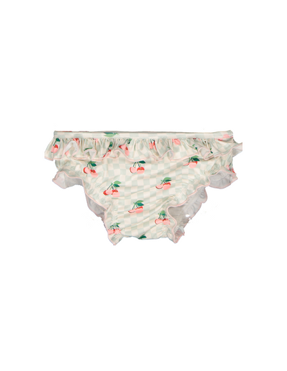 Cherries Squares Long Sleeve Bikini