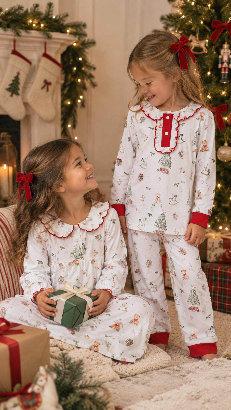 Christmas Tree Printed Pima Kid Set