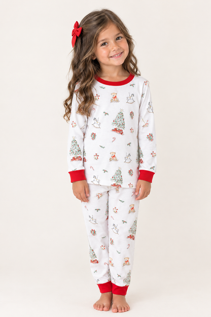 Christmas Tree Printed Pima Kid Set