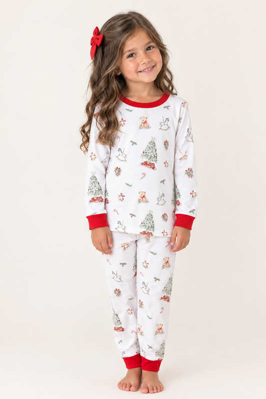 Christmas Tree Printed Pima Kid Set