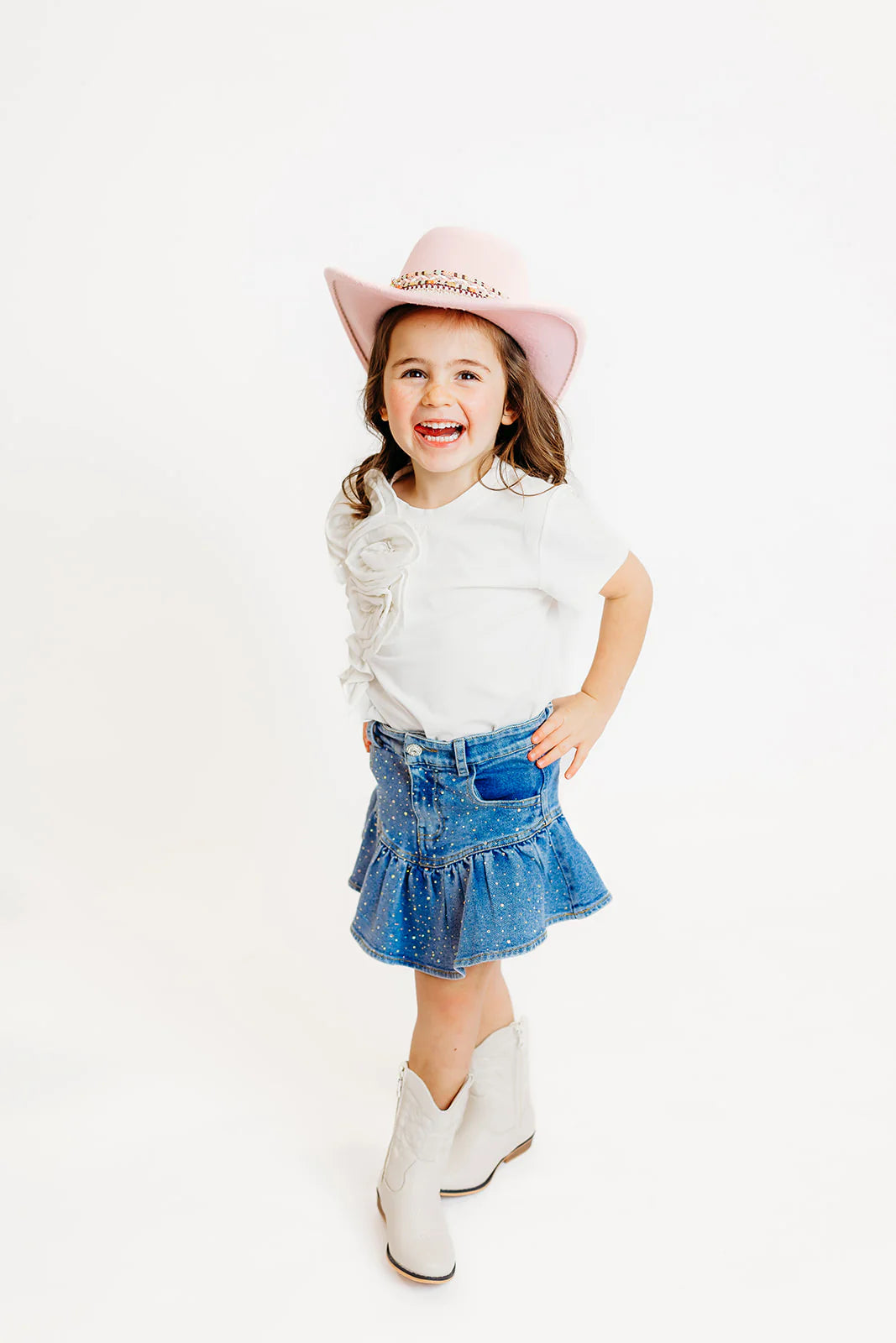 Denim Embellished Skort