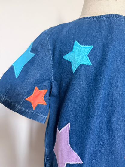 Rainbow Star Denim Dress