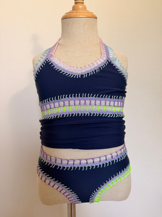 Rainbow Embroidered Tankini