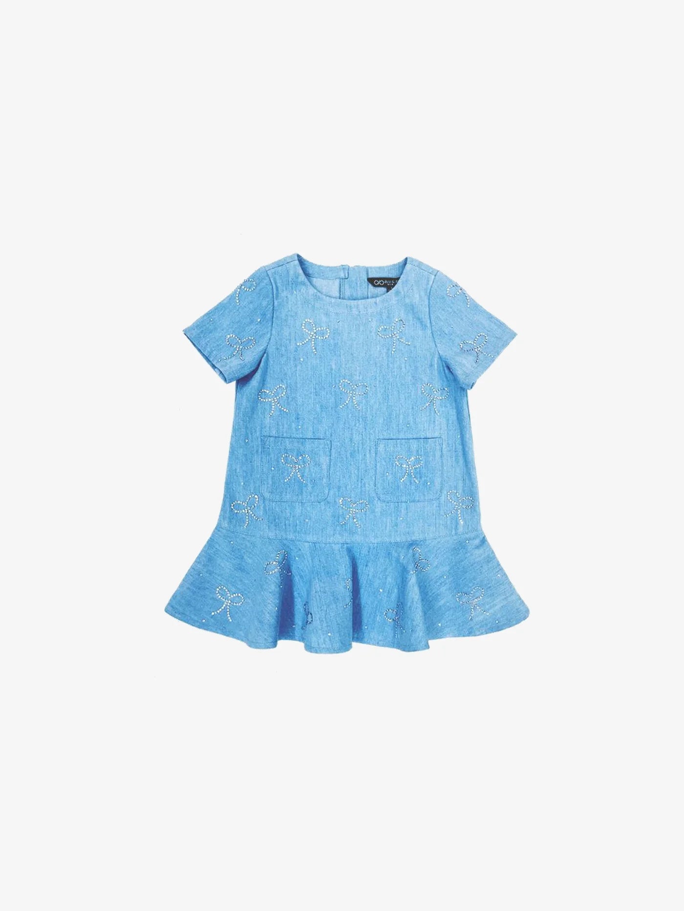 Bettina Crystal Bow Denim Dress