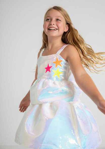Tiered Star Sequin Dress