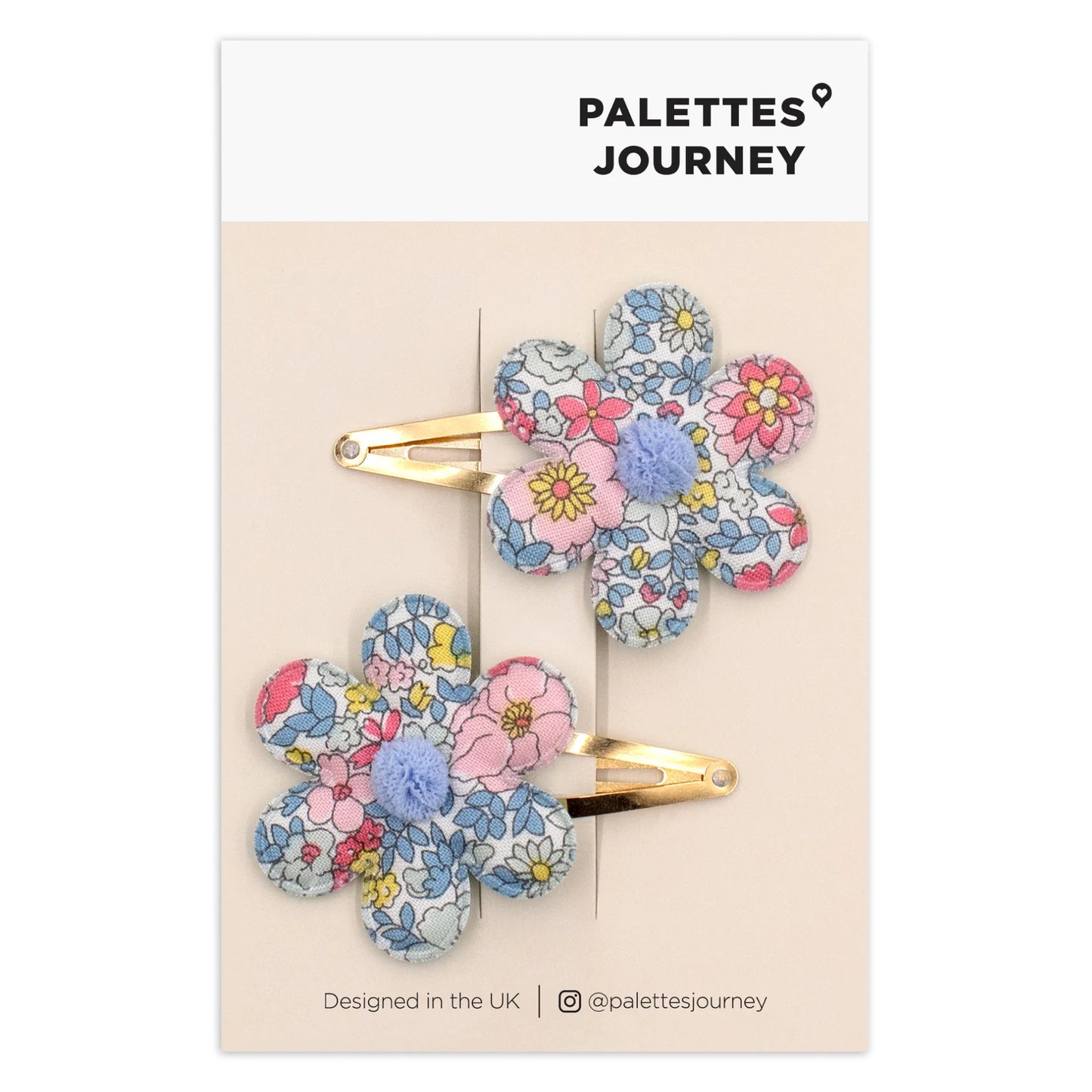 Flower Snap Clips Liberty Blush Bubbles