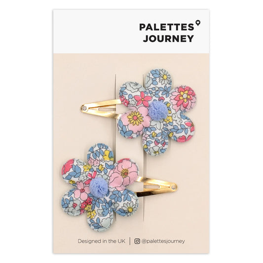 Flower Snap Clips Liberty Blush Bubbles