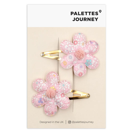 Flower Snap Clips Liberty Junes Meadow Pink