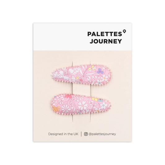 Scalloped Snap Clips Liberty Junes Meadow Pink