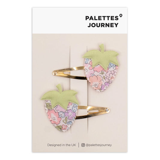 Scalloped Strawberry Snap Clips Liberty Michelle Blush