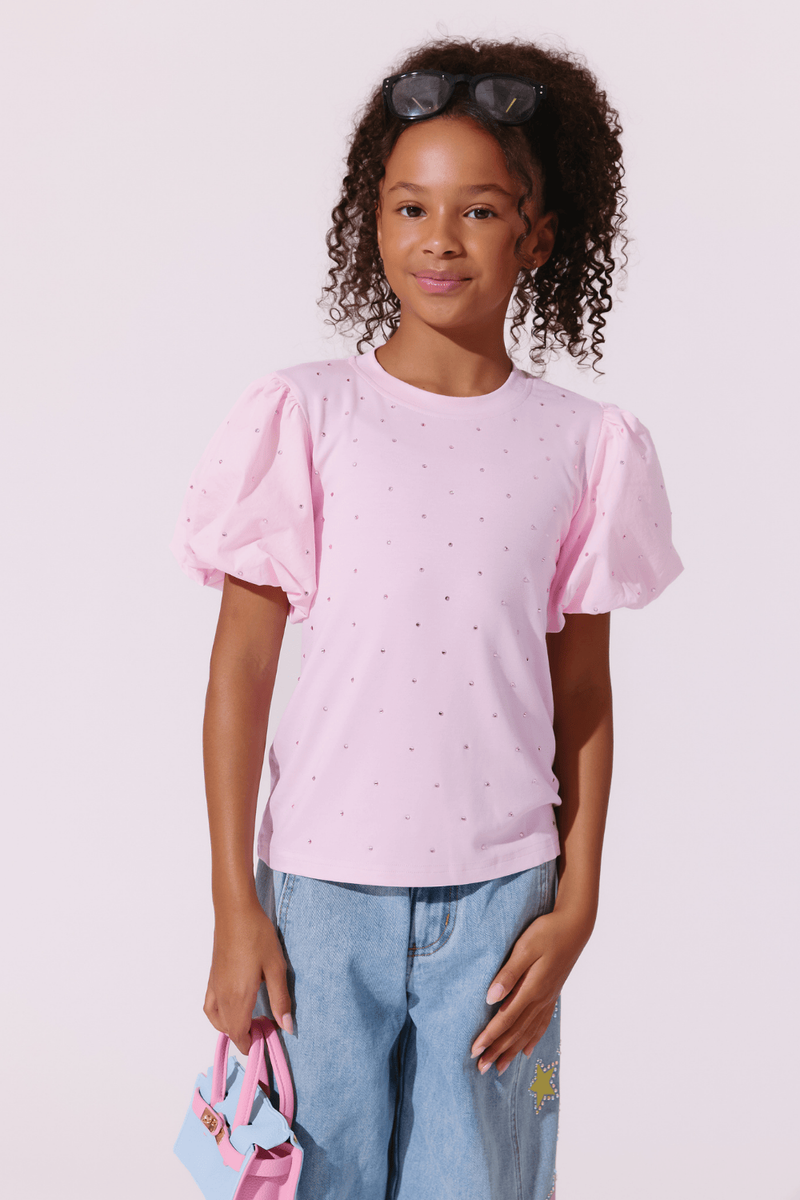 Pinky Sparkle Ruffle T Shirt
