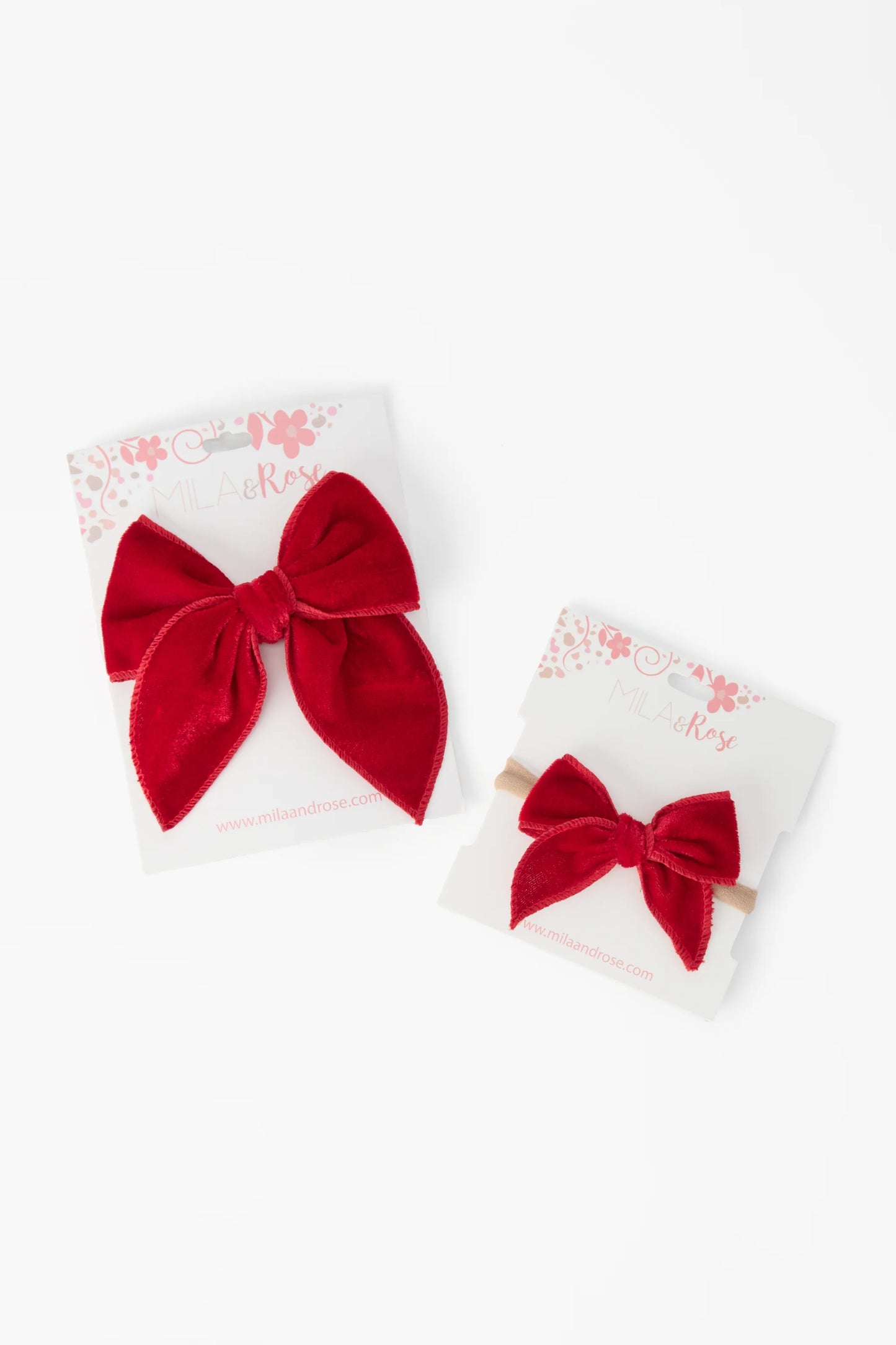 Classic Hair Bow-Red Velvet