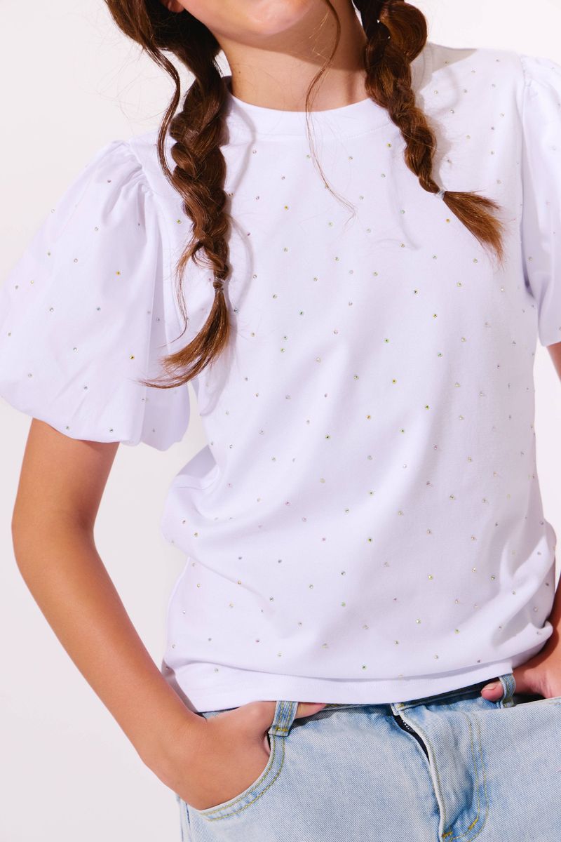 White Sparkle Princess Ruffle T Shirt