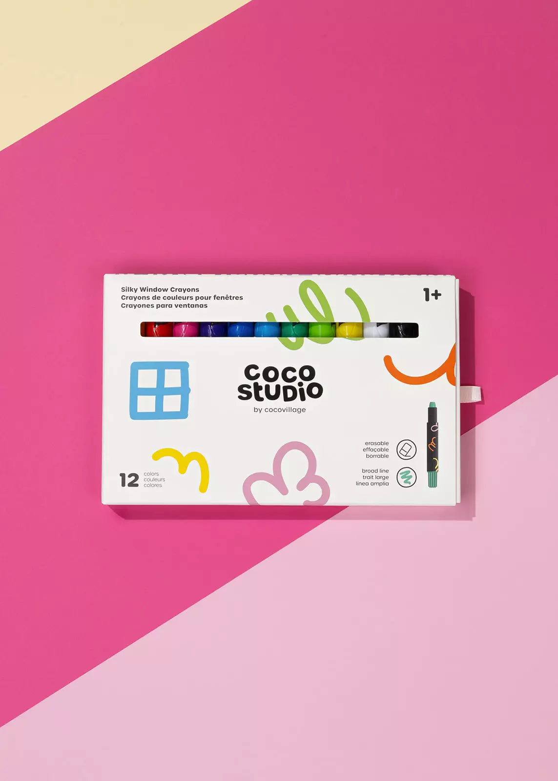 Erasable Silky Window Crayons-12 Colors