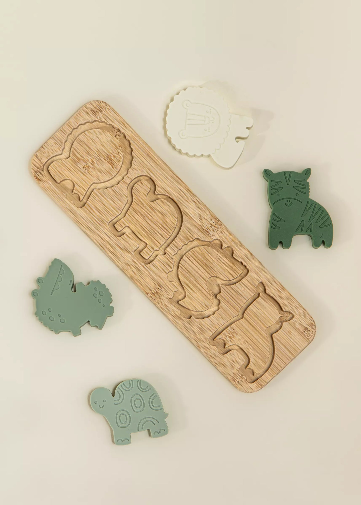 Silicone Puzzle on Wooden Plate