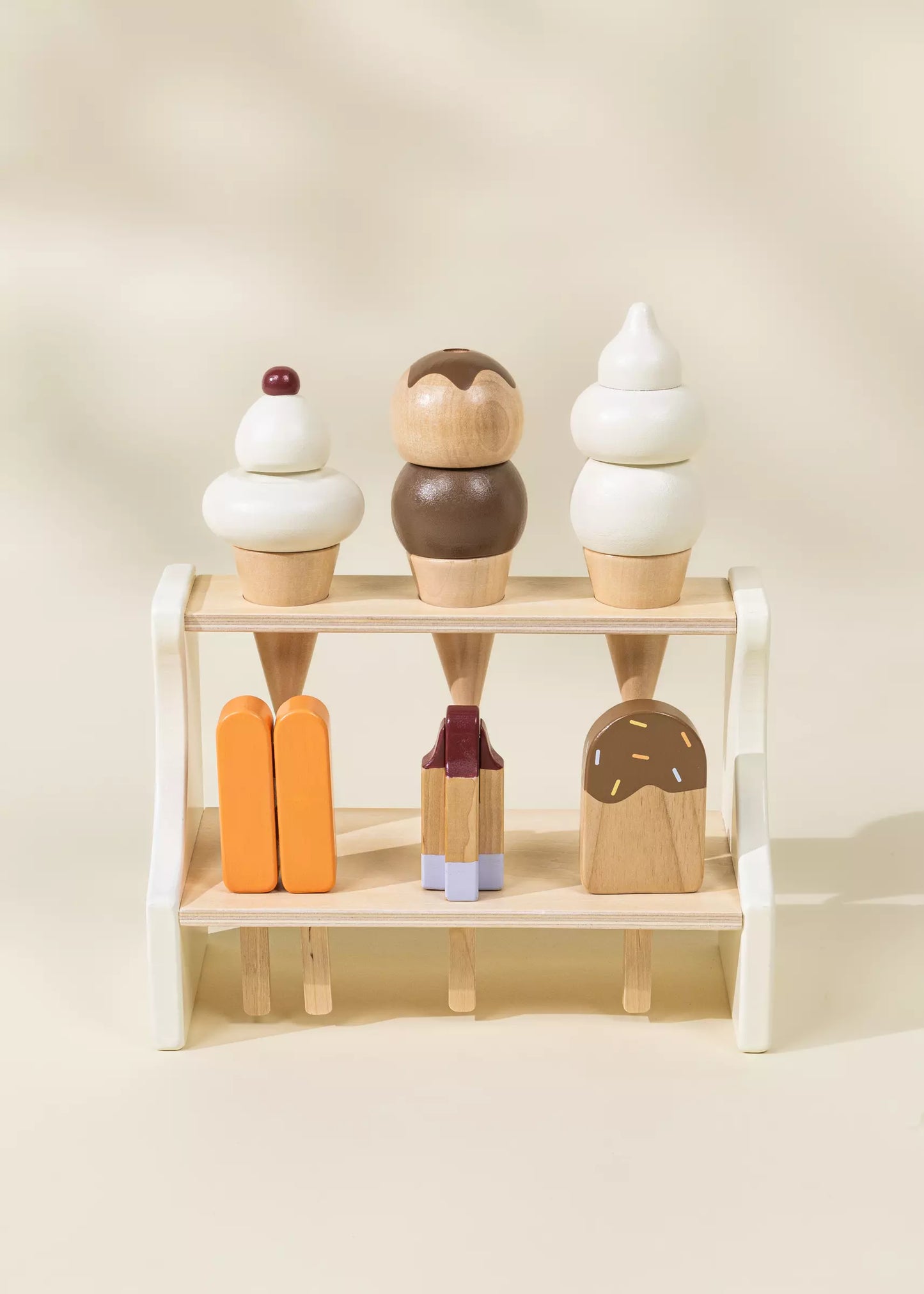Wooden Ice Cream Stand and Accesories