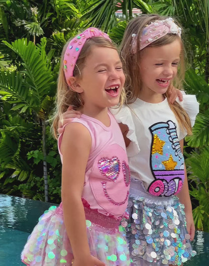 Pailette Metallic Skort