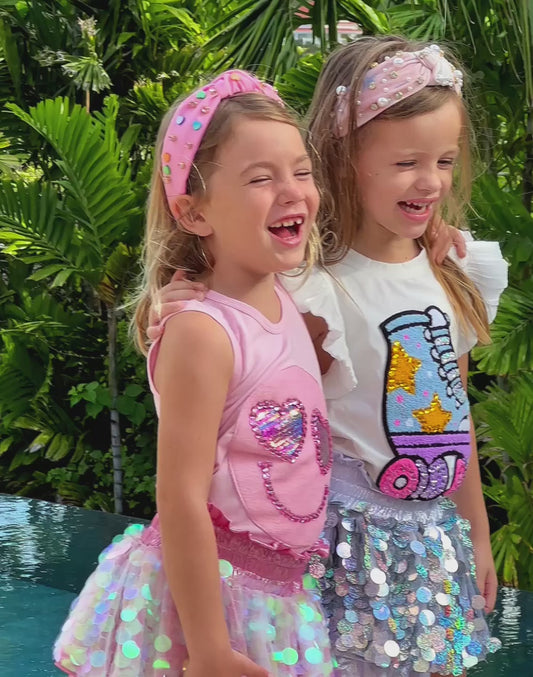 Pailette Metallic Skort