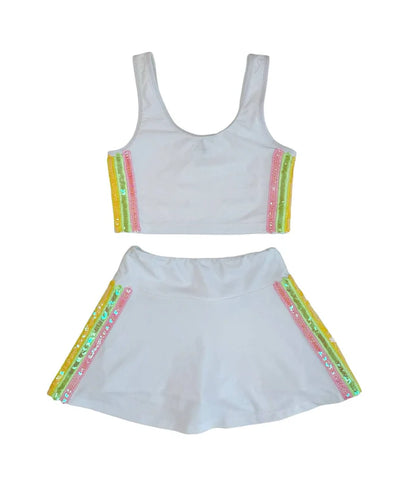 Rainbow Serbet Sequin Tennis Set