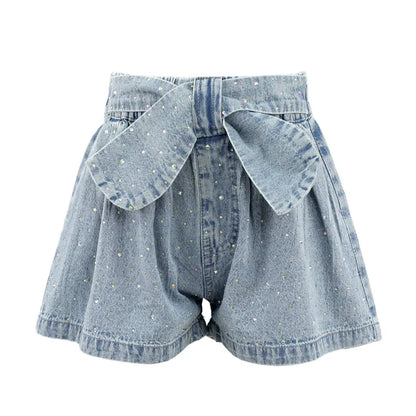Sparkle Bow Denim Short