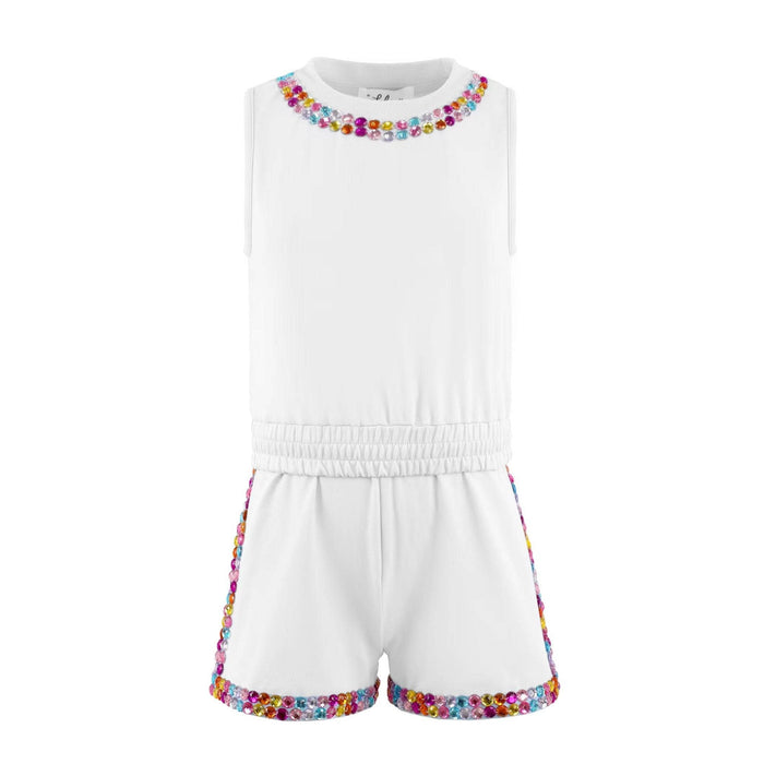 Rainbow White Gem Short Set
