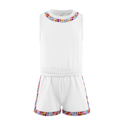 Rainbow White Gem Short Set